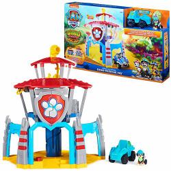 PAW Patrol Dino Rescue Hauptquartier-Spielset mit Geräuschen sowie exklusiver Rex-Figur und Fahrzeug, Spielzeug für Kinder ab 3 Jahren 