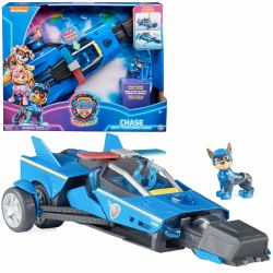 Spin Master PAW Patrol : Der Mighty Kinofilm, 40cm langes Chase Deluxe Superhelden-Raketenfahrzeug inkl. Chase Figur, Licht und Geräuschen, Spielzeug geeignet für Kinder ab 3 Jahren 