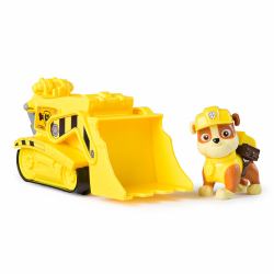 Spin Master PAW Patrol - Rubble-Figur mit Bulldozer-Baufahrzeug, stabiles Basis-Fahrzeug [2025], authentisches Spielzeug zur Serie für Kinder ab 3 Jahren 