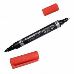 Staedtler Lumocolor Duo Permanent-Marker Feine/ runde Spitze Rot 1 Stück[e] 