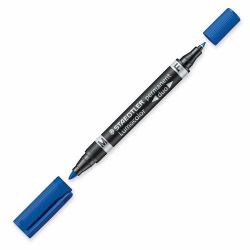 Staedtler Lumocolor Duo Permanent-Marker Feine/ runde Spitze Blau 1 Stück[e] 