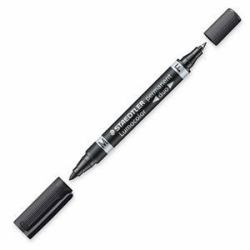 Staedtler Lumocolor Duo Permanent-Marker Feine/ runde Spitze Schwarz 1 Stück[e] 
