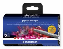 Staedtler Pigment Arts Brush Pen Reds & Pinks Filzstift Pink, Rot 6 Stück[e] 
