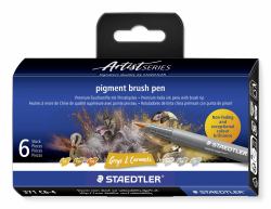 Staedtler Pigment Arts Brush Pen Greys & Caramels Filzstift Braun, Grau 6 Stück[e] 