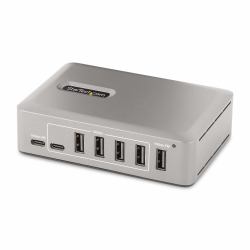 StarTech.com 10-Port USB-C Hub - 8x USB-A/2x USB-C - USB C Verteiler mit 65 W Netzteil - USB 3.1 / 3.2 Gen 2 10 Gbit/s - Adapter USB C auf USB A - USB Typ C Splitter mit 2x BC 1.2 Ports und verriegelbarem Kabel 