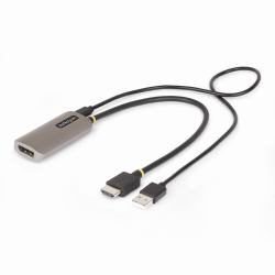 StarTech.com 30cm HDMI auf DisplayPort Adapterkabel, 8K 60Hz, Aktives HDMI 2.1 zu DP 1.4 Adapter, USB Betrieben mit inkl. USB Kabel, HDMI zu DP 