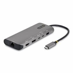StarTech.com 7-in-1 USB4 Multiport Adapter, treiberlose Dual 4K für MacOS und Windows, 140W Power Delivery, 3-Port 10Gbps Hub, 2,5GbE Mini Dock 