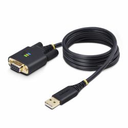 StarTech.com 1m USB Nullmodem Seriell Adapterkabel, USB-A auf RS232 DB9, FTDI, COM Retention, LED, wechselbare DB9 Schrauben und Muttern, Level-4 ESD-Schutz, Windows, macOS, ChromeOS und Linux - Robuste TPE-Konstruktion 