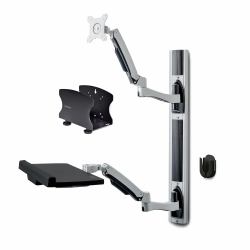 StarTech.com Workstation Wandhalterung, VESA-Halterung für 32" Monitor [10kg], Schwenkbare Monitorhalterung mit Tastaturarm 