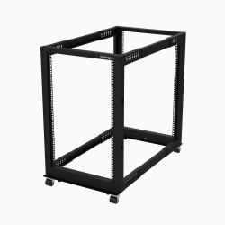 StarTech.com 18HE 4-Pfosten Server Rack, 19 Zoll Open Frame Serverrack, 101cm Montagetiefe, 544kg Traglast, mobil oder Bodenmontage 