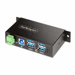 StarTech.com 4-Port USB 3.0 Hub mit Heavy-Duty Metall-Industriegehäuse, Managed, ESD & Überspannungsschutz, Wand-/Tisch-/DIN-Schienenmontage, USB 3.1/3.2 Gen 1 5Gbps, USB Verteiler/Splitter 