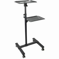 StarTech.com Mobiler Projektor- und Laptopständer/-wagen - Heavy Duty Projektorständer [2 Regale, jeweils 10 kg] - Höhenverstellbarer rollender Präsentationswagen mit Feststellfunktion 