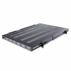 StarTech.com 1 HE Verstellbares Belüftetes Rack Fachboden - 150 kg - Verstellbare Einbautiefe 49,5 bis 97,4 cm - Universales Ablagefach für 19 Zoll AV, Netzwerk und Belüftetes Racks/Schränke - 70 cm tief 