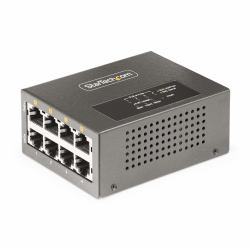StarTech.com 4-Port Multi-Gigabit PoE++ Injector, 5/2.5/1G Ethernet [NBASE-T], PoE/PoE+/PoE++ [802.3af/802.3at/802.3bt], 160W Budget Injektor, Wand-/DIN-Schienen Montage, PoE Adapter Unmanaged 