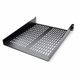 StarTech.com 2 HE Fest montierter Fachboden für Server Rack/ Schrank bis 22 Kg - 55 cm Tief - belüftet 