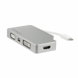 StarTech.com Aluminium Reise A/V Adapter 4-in-1 USB-C auf VGA, DVI, HDMI oder mDP - 4K 