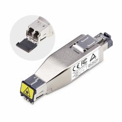 StarTech.com Gigabit Glasfaser Medienkonverter Dongle, Kompaktes LWL Kupfer Umsetzer SM 10km/MM 800m, Micro LWL Konverter, Glasfaser auf Ethernet RJ45, POE Betriebener Medienwandler, TAA 