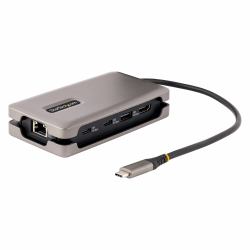 StarTech.com USB C Multiport Adapter-Dockingstation, USB-C Auf HDMI 2.0b 4K 60Hz, HDR, USB Hub, Ethernet, 100W PD, Thunderbolt 3/USB C Mini Dock/Reiseadapter, Laptop Docking Station 