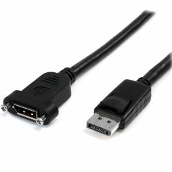 StarTech.com 1m DisplayPort Kabel für Panelmontage - 4K x 2K - DisplayPort 1.2 Verlängerungskabel Stecker auf Buchse - DP Video Extender Kabel mit Buchse[Panelmontage] - DP Monitorkabel 