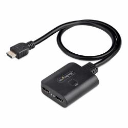 StarTech.com 2-Port HDMI Splitter 4K 60Hz, HDMI 2.0 Video, 4K HDMI Splitter 1In 2Out, 1x2 HDMI Verteiler 4k, HDR/HDCP, Dual HDMI Splitter, 50 cm Integriertes HDMI Kabel, Scaler 