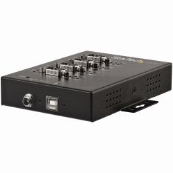 StarTech.com 4 Port Serieller Hub, USB auf RS232/RS485/RS422 Adapter - Industrieller USB 2.0 auf DB9 Konverter Hub - IP30 Schutzklasse - Hutschienenmontierbar, 15kV ESD Schutz 