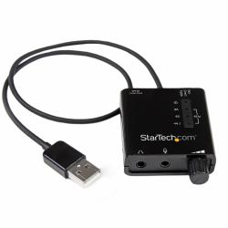 StarTech.com USB Audio Adapter - Externe USB Soundkarte mit SPDIF Digital Audio und Stero Mic - Schwarz 