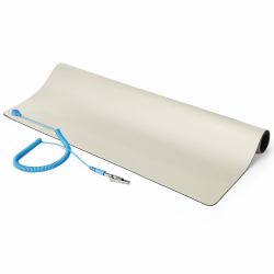 StarTech.com Große ESD Matte, Elektronikreparatur Antistatikmatte, Antistatische Matte/Tischmatte, lösbarer Erdungskabel mit Krokodilklemme, ESD Unterlage, ANSI/ESD S 4.1, 60x120 cm, Flexible Thermoplast Unterlage 