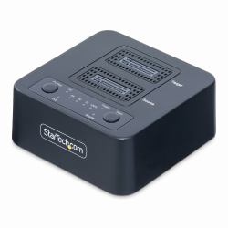 StarTech.com 1:1 M.2 NVMe Kopierstation, 90GB/m Unabhängiger PCIe SSD Duplicator/Clone Station, USB-C 3.2 20Gbps M.2 Dual-Bay Dock, NVMe Cloner, USB-C/A Kabeln 