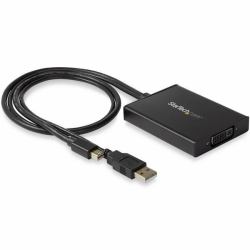 StarTech.com Mini DisplayPort zu Dual-Link DVI Adapter - Stromversorgung über USB - zwei Bildschirme - Schwarz - DVI Active Display Converter 