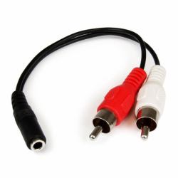 StarTech.com 15cm Audio Kabel 3,5mm Klinke auf 2x RCA/Cinch [Buchse/Stecker] 