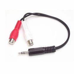 StarTech.com 15cm Audiokabel 3,5mm Klinke auf 2x RCA/Cinch [Stecker/Buchse] 