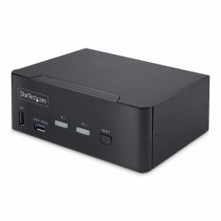 StarTech.com 2-Port Dual-Monitor DisplayPort KVM Switch, DP 1.4, 8K 60Hz / 4K 144Hz, 2x USB 3.2 10Gbps Ports, KVM Umschalter, Hotkey Wechsel, TAA-Konform 