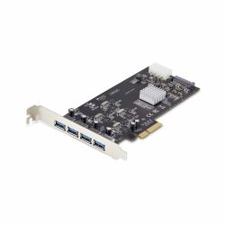 StarTech.com 4-Port USB PCIe Karte, USB 3.2 5Gbps, PCI Express 2.0 Karte mit 4 unabhängigen USB-Controllern, 4 USB 3.2 Typ-A Anschlüsse, PCIe 3.0/4.0, Windows/macOS/Linux 
