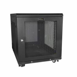 StarTech.com 12HE Enterprise Server Rack Kit, 19 Zoll 4-Pfosten Serverschrank, mit Ablage und Kabelmanagement, 75cm Montagetiefe, 450kg Traglast 