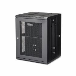 StarTech.com 4-Pfosten 15HE Netzwerkschrank mit 1HE Fachboden, 19" Aufklappbares Wand-Rack für Daten / AV / Elektronik / Computer, Rack-Gehäuse mit flexibler Belüftung 