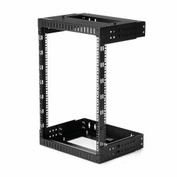 StarTech.com 2-Pfosten 15HE Heavy-Duty Wandmontage Netzwerk-Rack, 19" Open Frame Server Rack mit Einstellbarer Tiefe, Wandmontage Daten-Rack für IT/AV/Patch Panele/Computer - Käfigmuttern und Schrauben inkl. 
