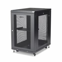 StarTech.com 18HE Enterprise Server Rack-Schrank Kit, 19 Zoll 4-Pfosten Serverschrank, mit Ablage und Kabelmanagement, 75cm Montagetiefe, 450kg Traglast 