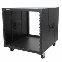 StarTech.com 4-Pfosten 9 HE Mobiles Open Frame Serverrack, 19" Netzwerk Rack mit Rädern für enge Räume in Büro/Heimbüro, kleines Rack für Netzwerk/AV/Daten/IT Geräte - TAA Konform 