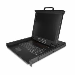 StarTech.com Rack KVM Konsole - US Tastatur[QWERTY], Ein Port VGA KVM mit 17" LCD Monitor - 1HE LCD KVM Konsolenschublade mit Kabeln - USB Unterstützung - 50.000 MTBF 