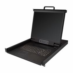 StarTech.com Rack KVM Konsole - US Tastatur[QWERTY], Ein Port VGA KVM mit 19" LCD Monitor - 1HE LCD KVM Konsolenschublade mit Kabeln - USB Unterstützung - 50.000 MTBF 
