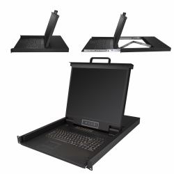 StarTech.com 16 Port Rack KVM Konsole mit 1,8 m Kabeln - US Tastatur[QWERTY], Integrierter KVM Switch mit 19" LCD Monitor - 1HE LCD KVM Konsole - OSD KVM - 50.000 MTBF - USB + VGA 