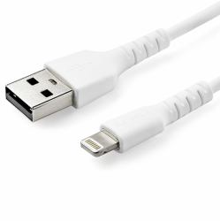 StarTech.com 2m strapazierfähiges weißes USB-A auf Lightning-Kabel - Hochbelastbare, robuste Aramidfaser - USB Typ-A auf Lightningkabel - Lade-/Synchronisationskabel - Apple MFi-zertifiziert iPad/iPhone 12 