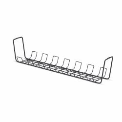 StarTech.com Untertisch Kabelmanagement Ablage, 615mm langes Metall Gitter Kabelorganizer, Schraubmontage, Steckdosenleisten Ablage, Schwarz,TAA-konform 