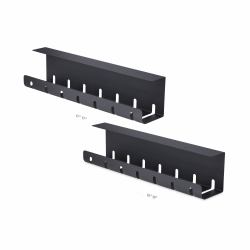 StarTech.com 2er-Pack Untertisch Kabelmanagement Tray, 106cm Gesamtlänge [53cm pro Ablage], Metall Schlitz Kabelorganizer, Schraubmontage, Steckdosenleisten Halterung, Schwarz, TAA-konform 