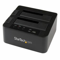 StarTech.com Dual-Bay Festplatten-Kopierer, Selbständiger USB 3.0 [5 Gbit/s] / eSATA auf 2.5/3.5" SATA III HDD/SSD Cloner/Kopierer, Festplatten Dockingstation, Festplatten Kopierer 