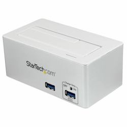 StarTech.com USB 3.0 auf SATA / SSD Dockingstation mit integriertem USB Schnelllade-Hub und UASP-Unterstützung für SATA 6 GB/s - Weiß 