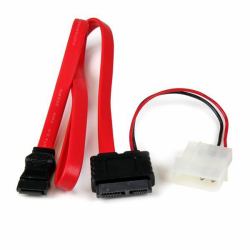 StarTech.com 50cm SATA Slimline Kabel mit Molex Stecker - S-ATA all-in-one Anschlusskabel 