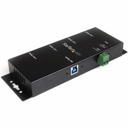 StarTech.com 4 Port USB 3.0 Hub - 5Gbps - Industrieller USB-A Hub aus Metall mit ESD und Überspannungsschutz - Hutschienen/Wand/Tischmontage möglich - TAA KONFORM - USB Expander Hub 