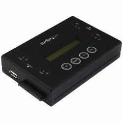 StarTech.com 1:1 Selbständige Festplatten Klonstation und Löscher, USB Stick und SATA HDD/SSD Disk Kloner und Löscher, LCD Bildschirm, TAA konform, OS unabhängig 
