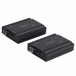 StarTech.com 4K HDMI LWL Extender - HDMI Video & USB Remote KVM Switch/Console Extender - bis zu 300m [MultiMode] - 2x 10G MMF SFP+ Module - KVM Extension Kit [TX/RX] 